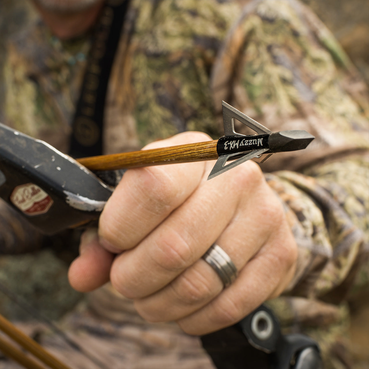 Broadhead arrow tip designed for archery hunting precision.