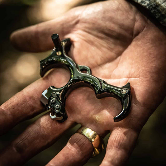 Precision bow release in a hunter's hand for archery and bowhunting accuracy.