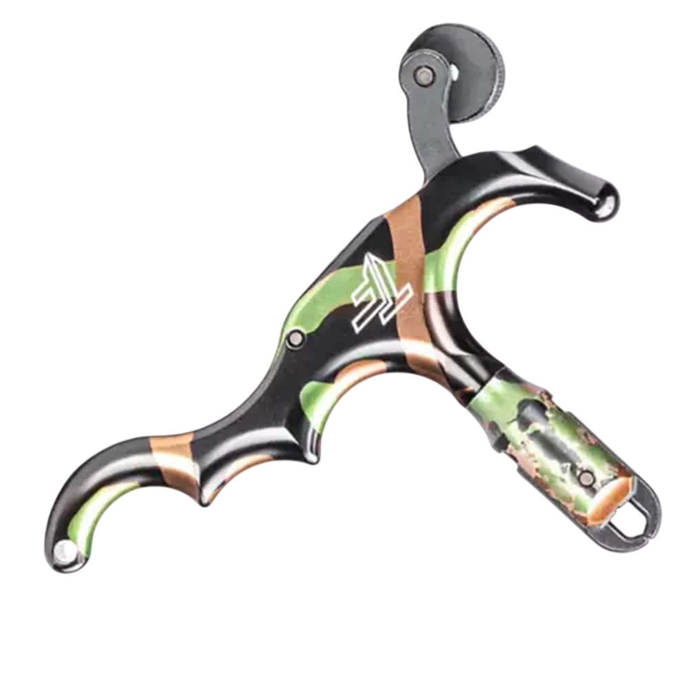 Durable archery release with camouflage design for bowhunting enthusiasts.