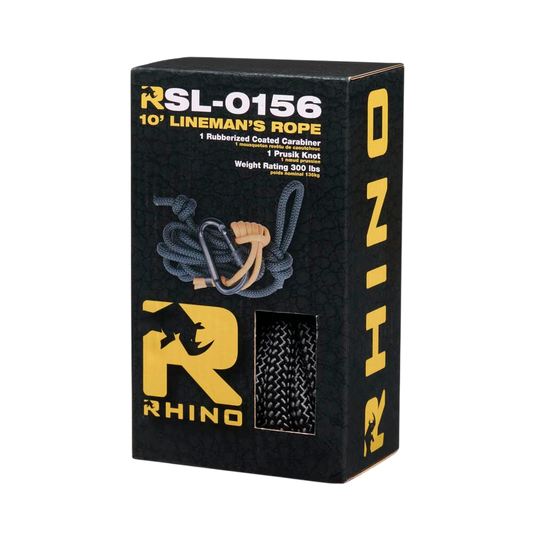 Rubberized coated archery rope and carabiner for bowhunting and outdoor use.
