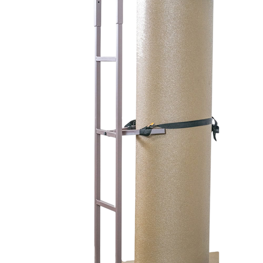 1. Adjustable ladder securing to a foam target for archery practice.