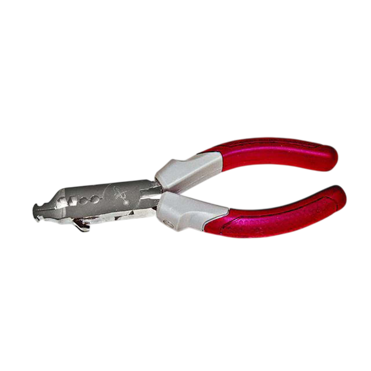 Red-handled bolt cutter for archery and bowhunting gear.
