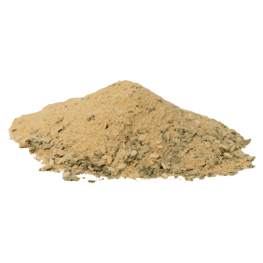 Fine ground deer scent attractant powder for hunting.