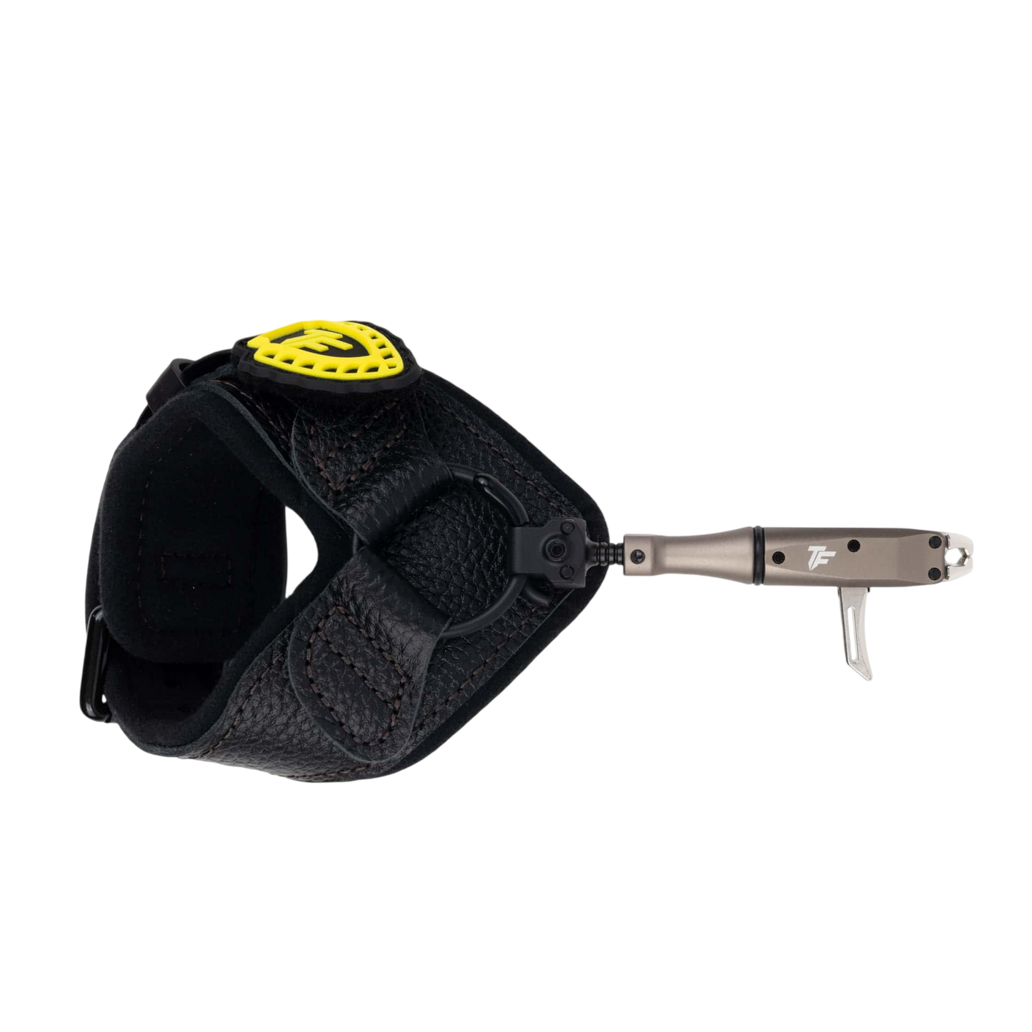 Precision archery release with adjustable trigger and ergonomic grip for bowhunting and shooting sports.