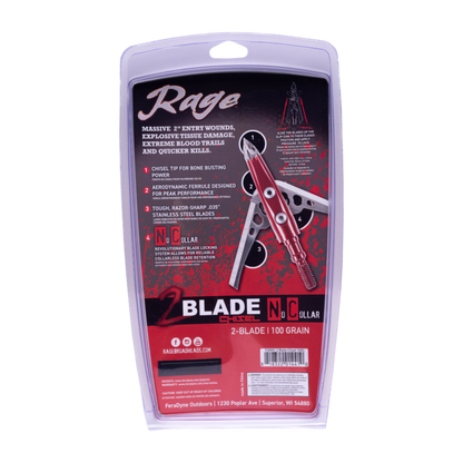 Rage 2-Blade NC Chisel Tip Broadheads