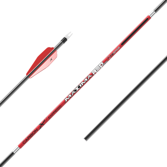 Carbon Express Maxima RED 6mm Carbon Hunting Arrow Shafts (12-Pack)