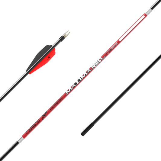 Carbon Express Maxima RED 4mm Fletched Carbon Hunting Arrows (6-Pack)