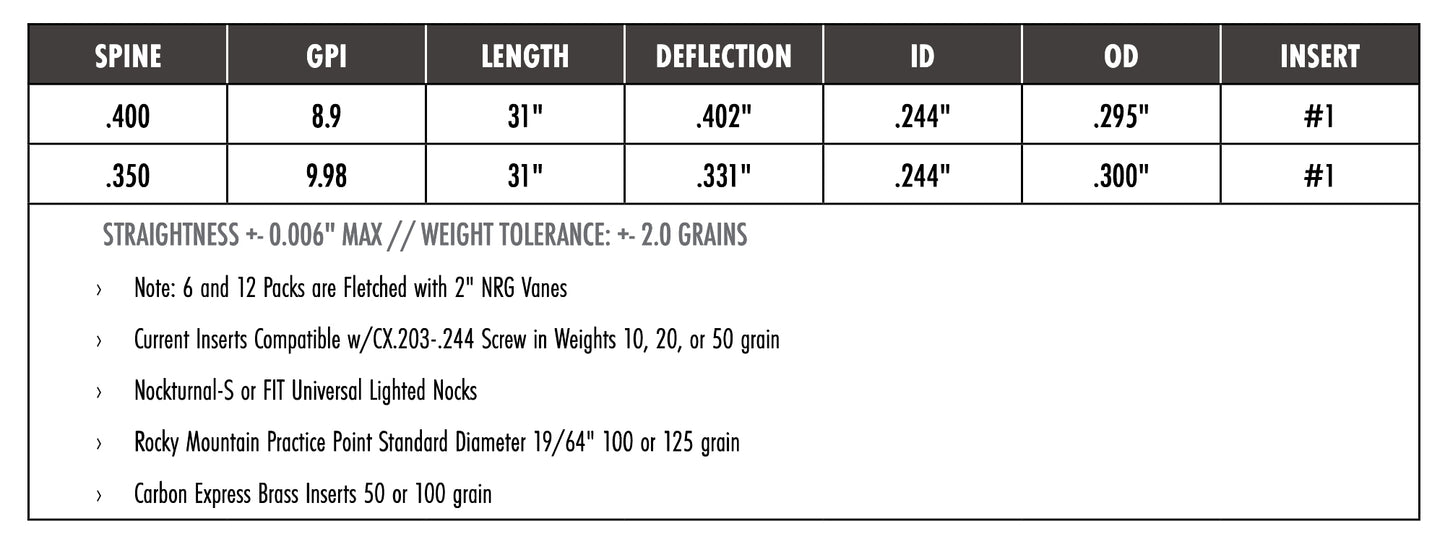 Carbon Express Adrenaline Fletched Carbon Hunting Arrows (6-Pack)