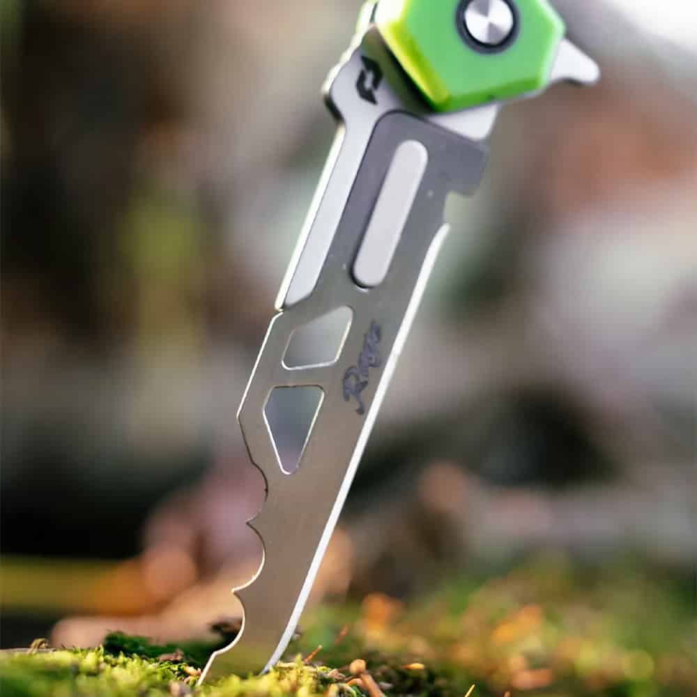 High-strength camping saw with ergonomic handle for outdoor survival tasks.