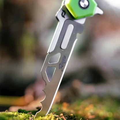 High-strength camping saw with ergonomic handle for outdoor survival tasks.