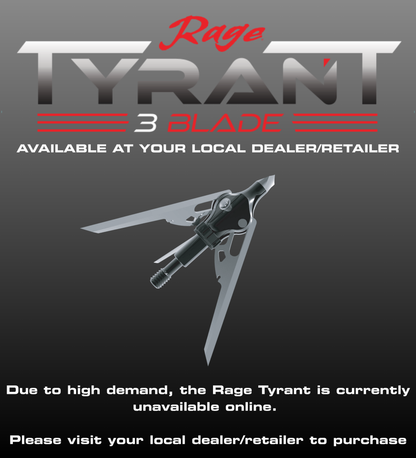 Rage Tyrant 3-Blade 100 Grain Broadheads 3 Pack