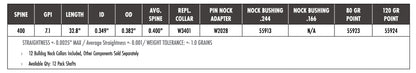 Carbon Express TANK 25 Carbon Indoor and 3D Target Precision Arrows and Shafts