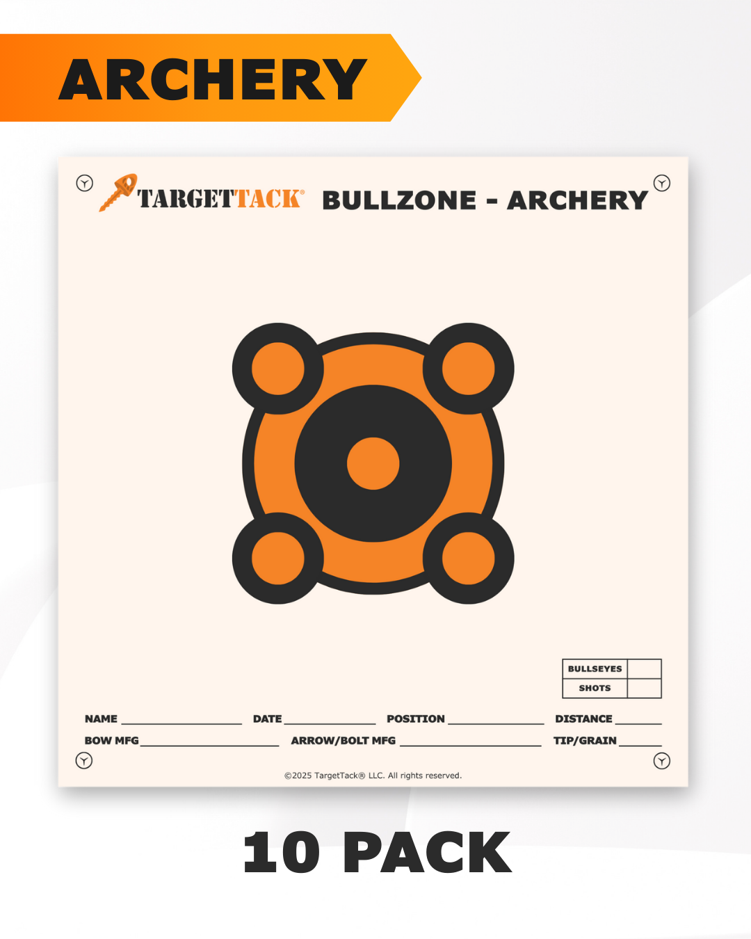 12" by 12" Archery Practice Targets - 10 Pack