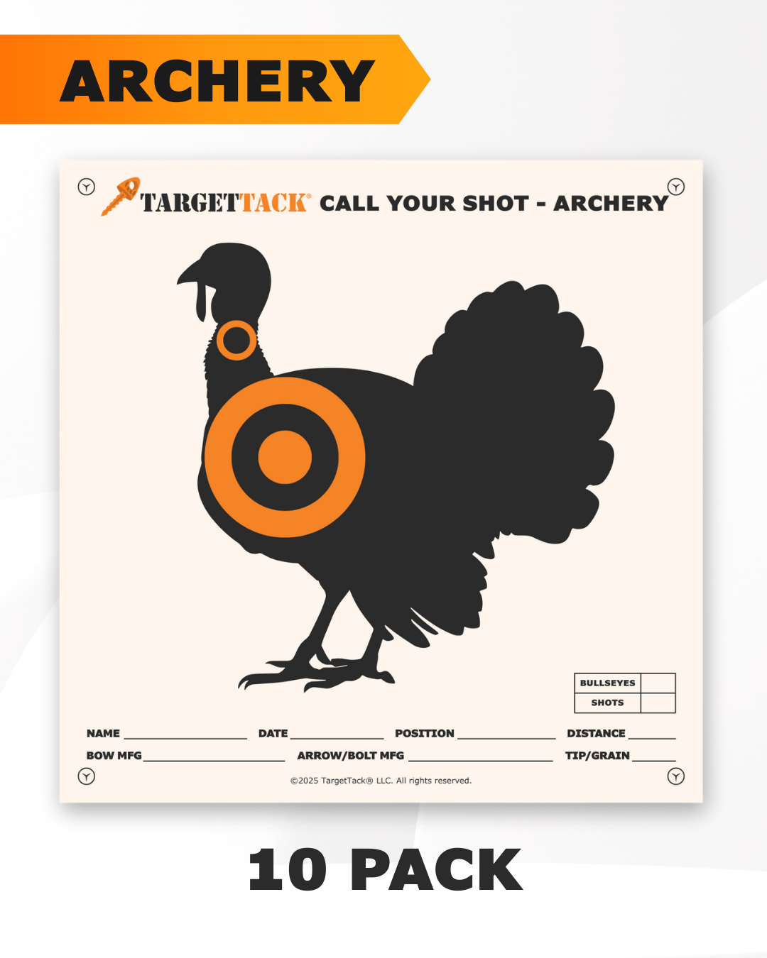 12" by 12" Archery Practice Targets - 10 Pack