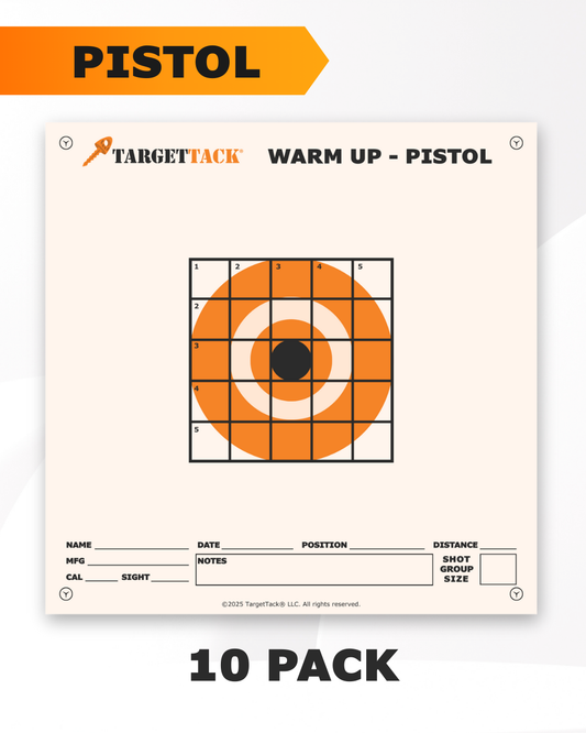12" by 12" Pistol Practice Targets - 10 Pack