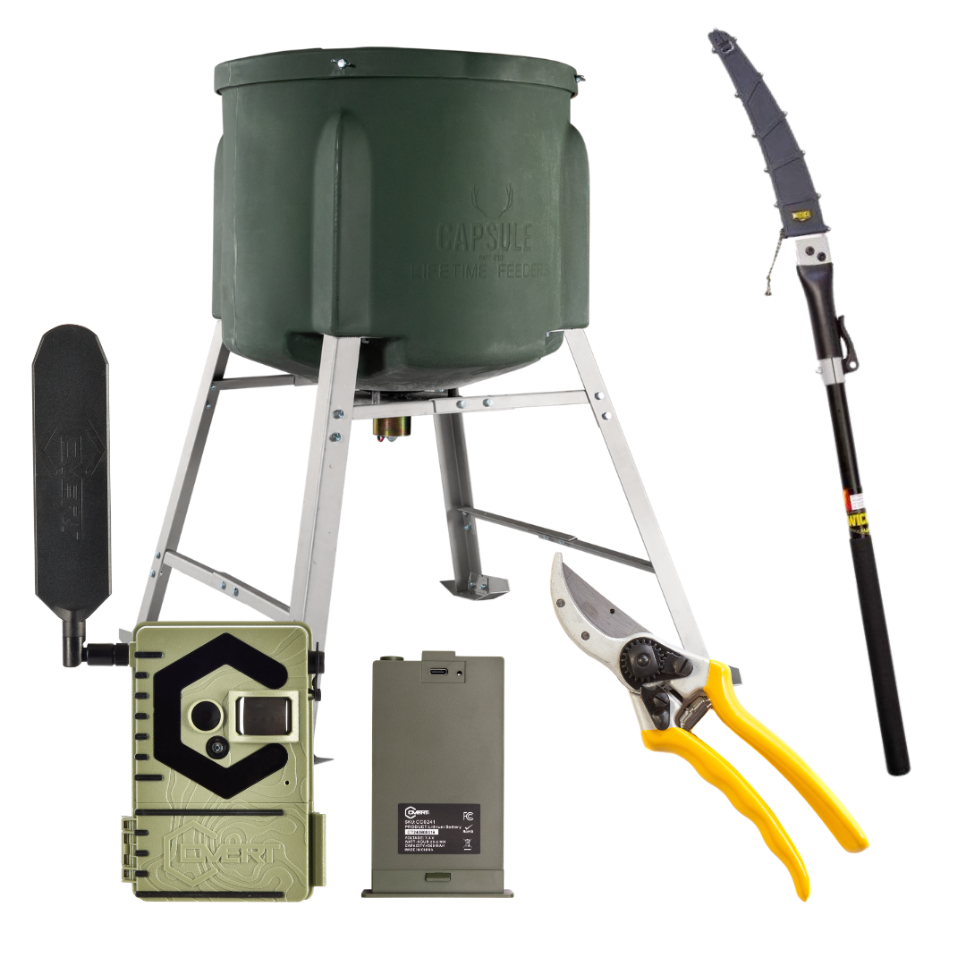 Summer Scouting Bundle - 400lb Feeder, Cellular Trail Camera, & Wicked Tools