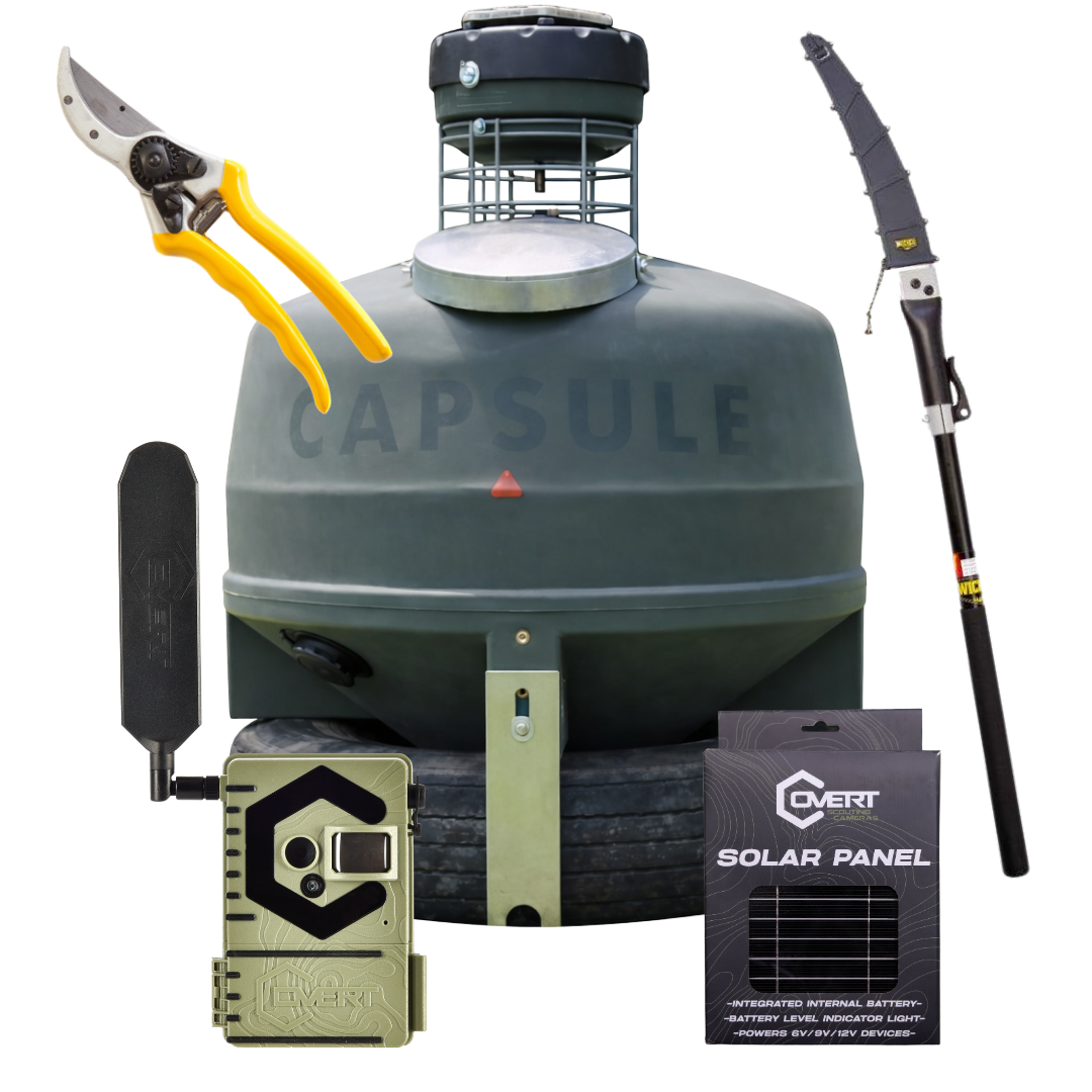 Season‑Ready Property Bundle – 800 lb Feeder, Pro Cellular Camera, Wicked Tools