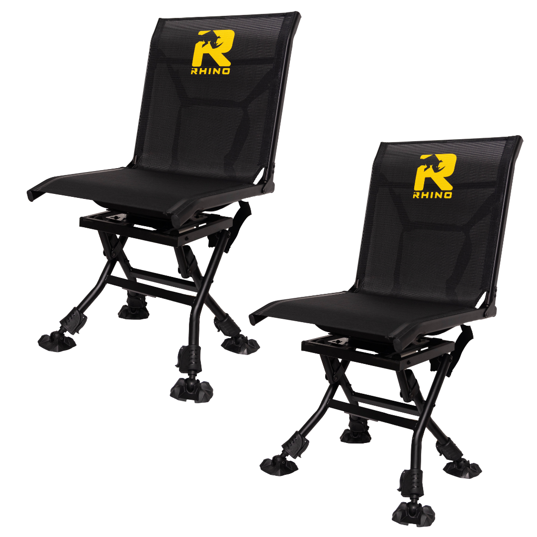 Rhino Ready to Hunt Bundle - 2 Swivel Chairs, Wicked Tough Hand Saw, Auger Ground Stakes