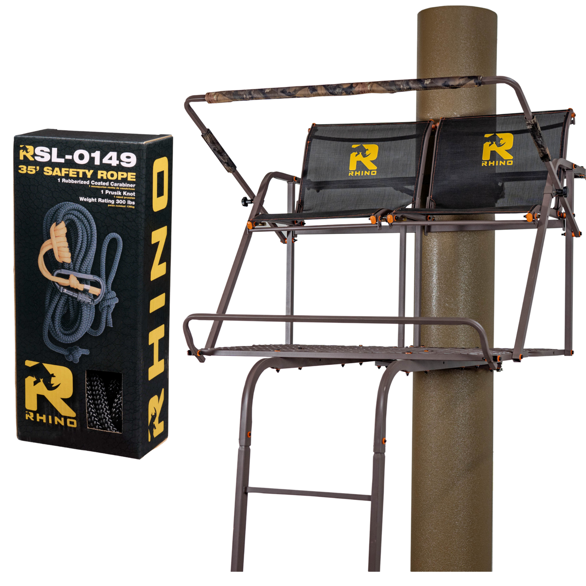 Rhino RTL-4002 17.5ft Deluxe 2-Person Ladder Stand with 35-Foot