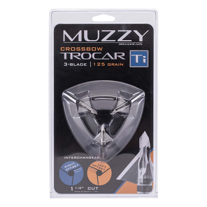 Muzzy Broadheads Trocar Crossbow Blades, 3-Blade, 125 Grain, for Accurate Bowhunting.