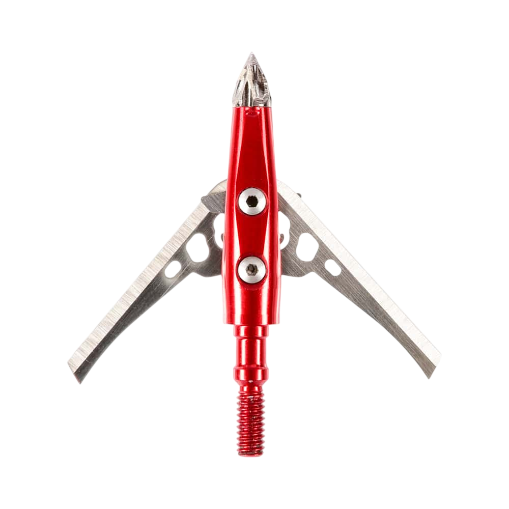 High-quality archery broadhead with collapsible blades and screw-in tip for bowhunting precision.