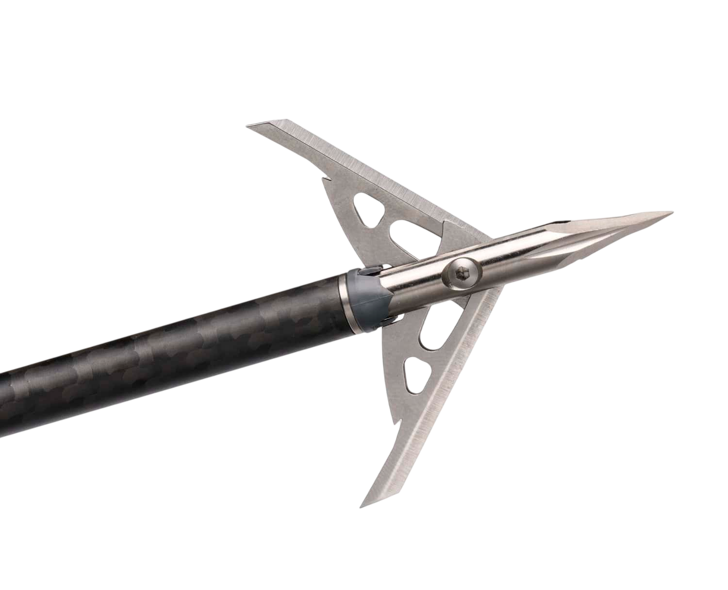 1. Precision carbon arrow tip with replaceable blades for bowhunting and archery.