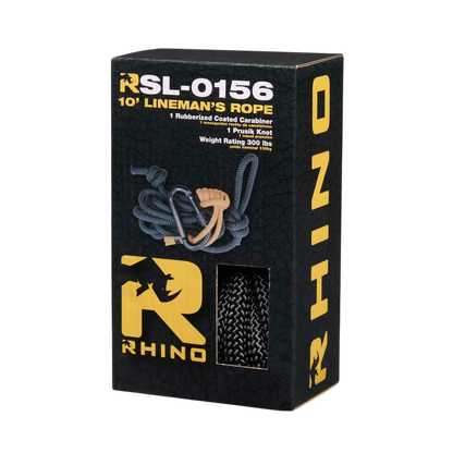 Rubberized coated archery rope and carabiner for bowhunting and outdoor use.