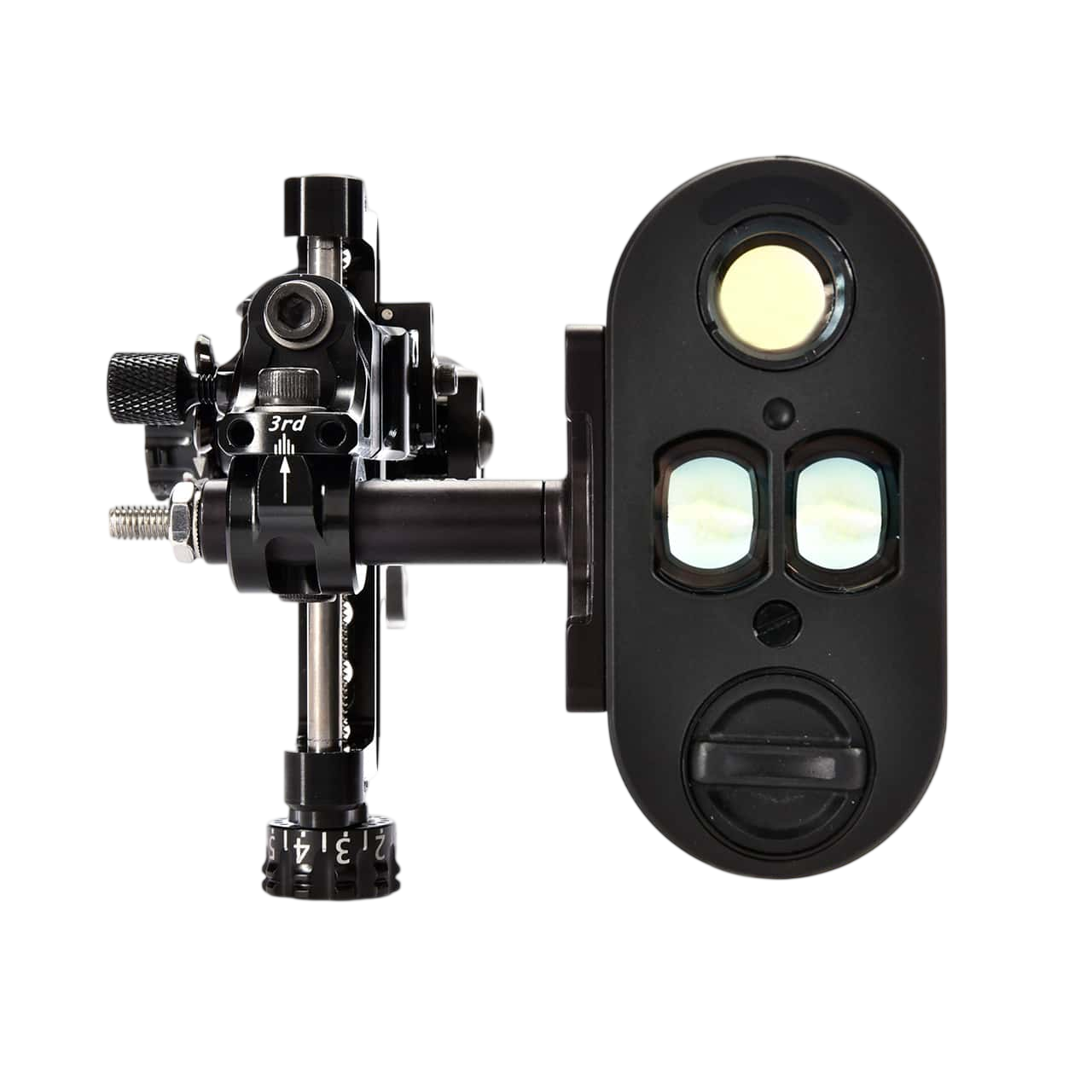 Precision archery sight with adjustable and illuminated features for accurate shooting.