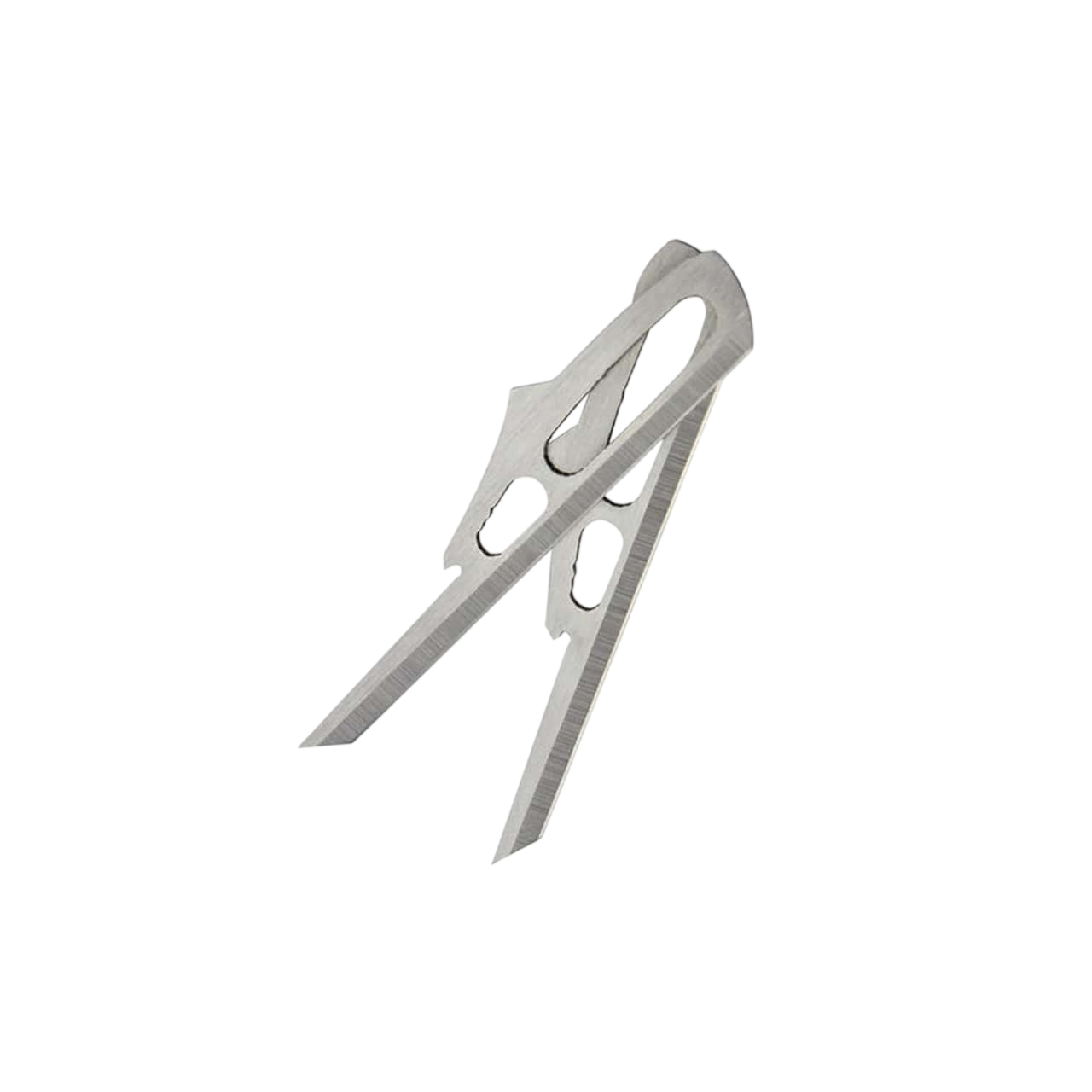 Precision archery blade with multiple cutouts, ideal for bowhunting and shooting accuracy.