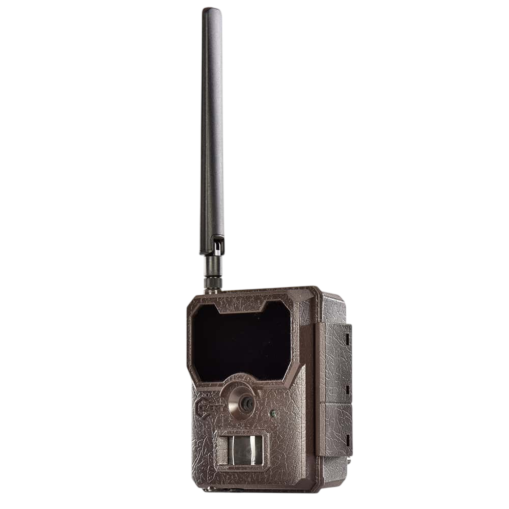Wi-Fi trail camera with antenna for remote wildlife monitoring and hunting success.