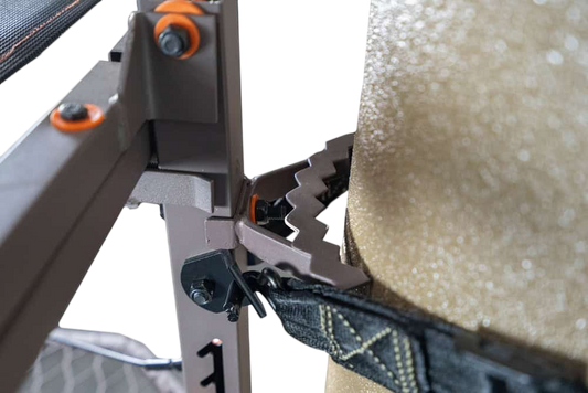 Optics sighting system on a modern compound bow for precise archery targeting.