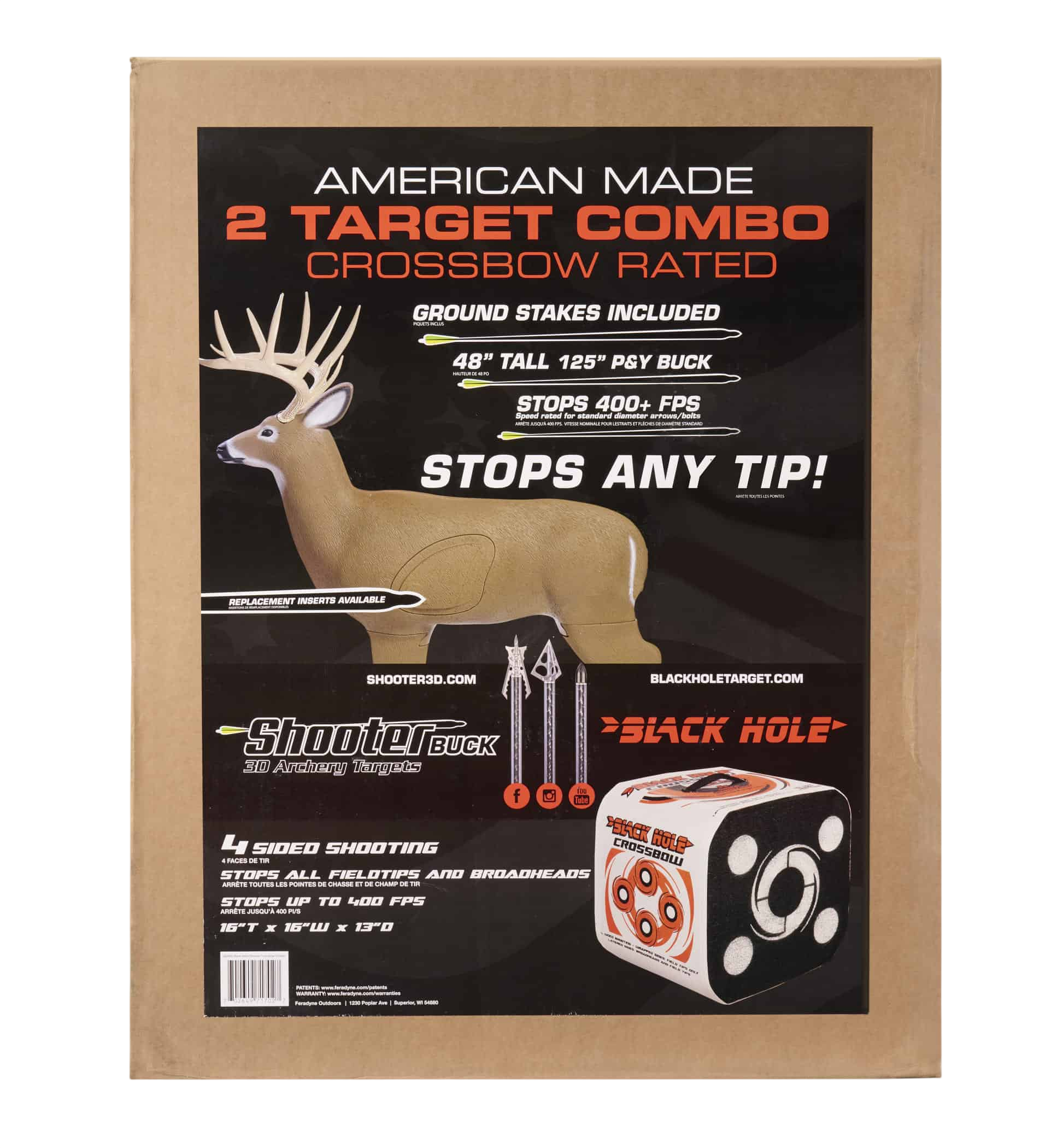 3 Target archery target for bowhunting practice, featuring a 2-target combo with ground stakes and color contrast for easy aim.