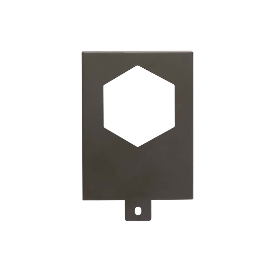 Hexagon archery target face replacement on a black backing for bowhunting practice.