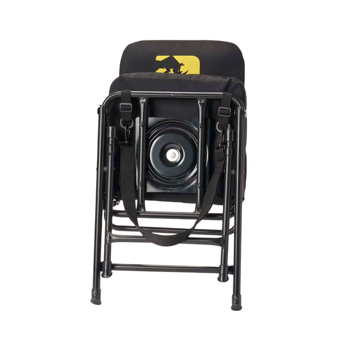 Speaker on portable foldable chair for outdoor events and adventures.