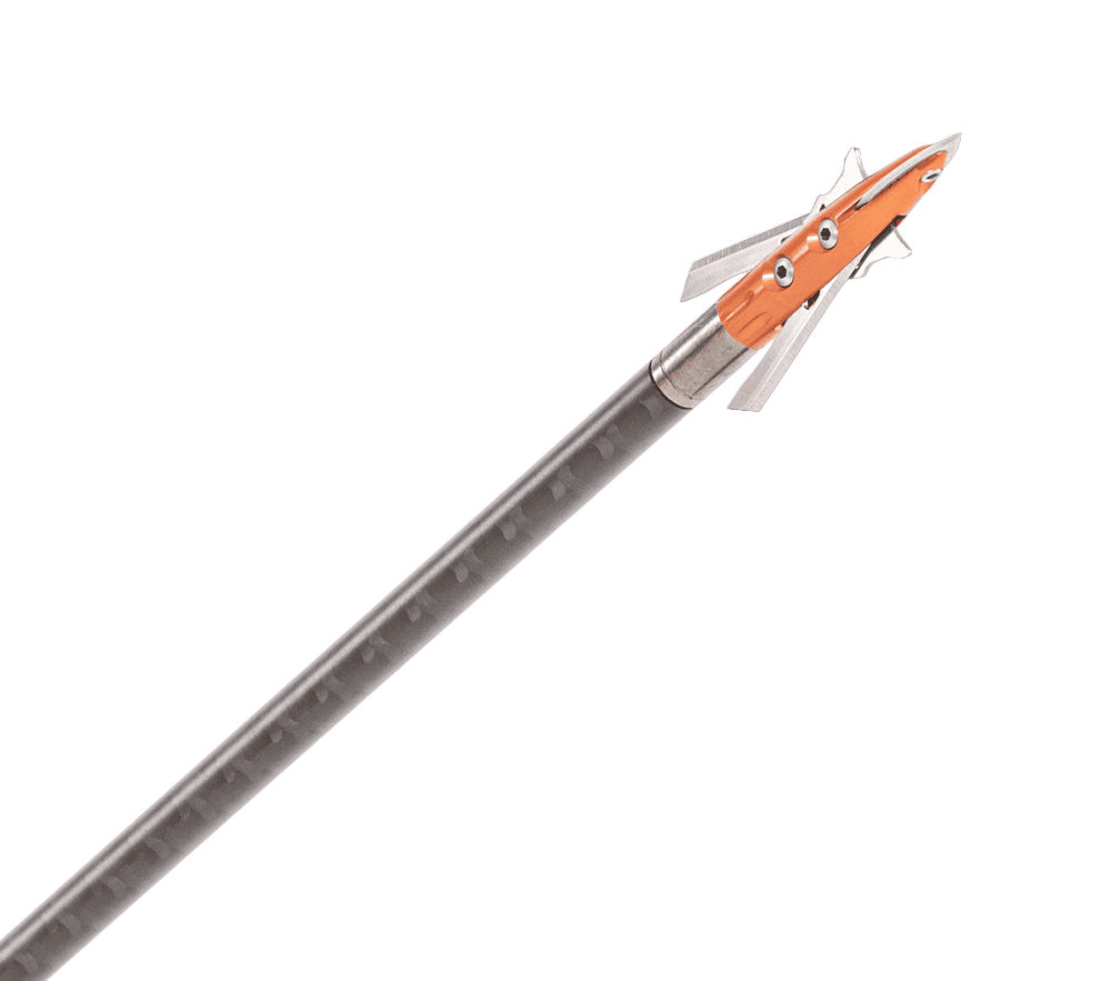 Precision archery arrow with mechanical broadhead for bowhunting success.