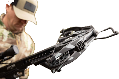 High-tech crossbow with scope, outdoors, hunting, archery gear, FeraDyne Outdoors.