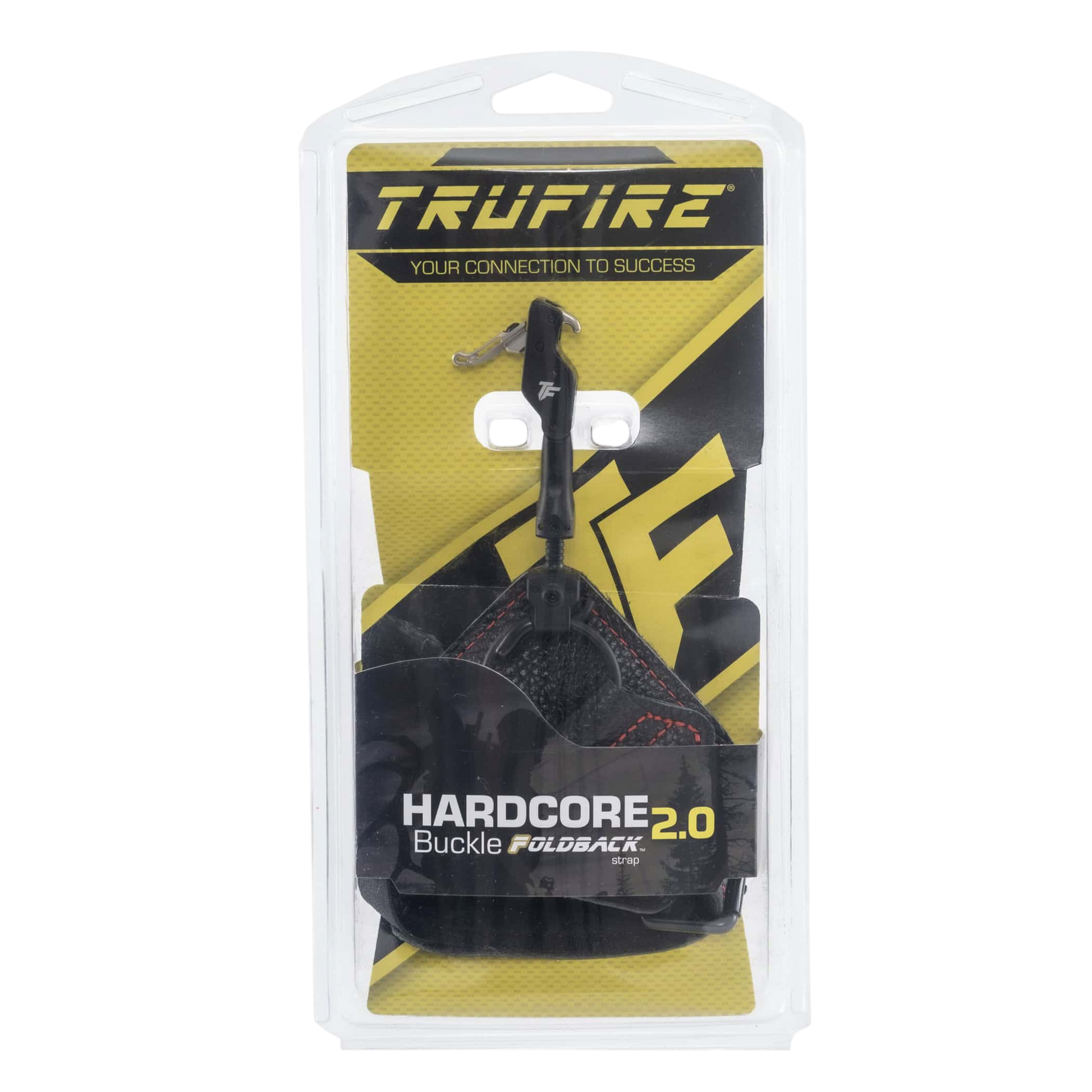 Heavy-duty bowhunting buckle strap in retail packaging on a white background.