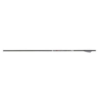 High-performance archery arrow with carbon shaft for bowhunting and target shooting.