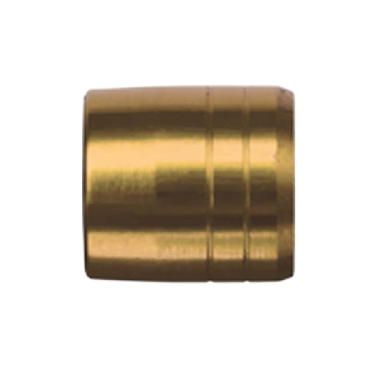 Gold archery arrow nock with reflective surface, used in bowhunting, archery accessories.