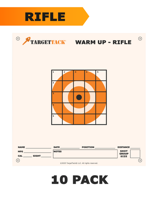 12" By 12" Rifle Practice Targets - 10 Pack