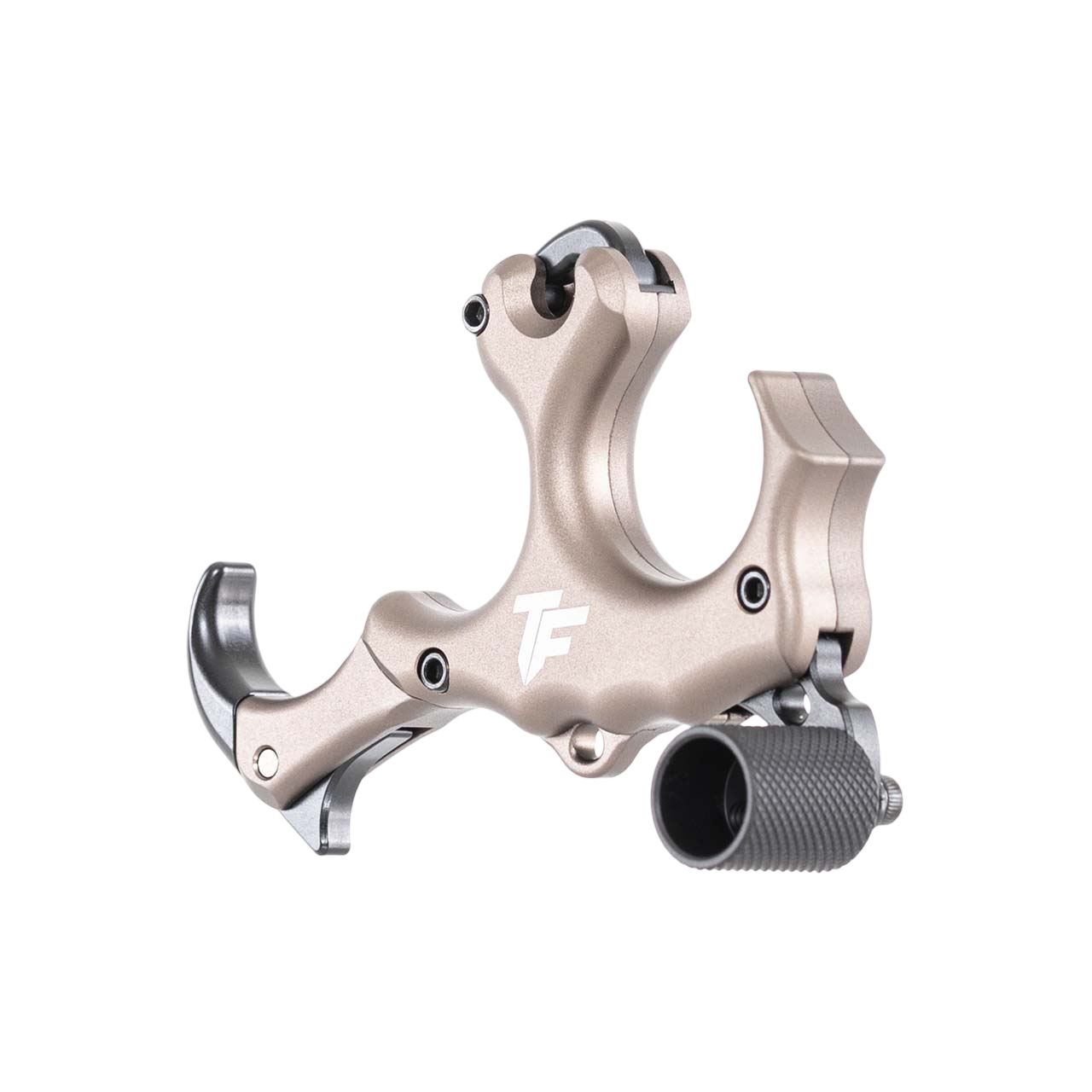 High-tech archery release aid with ergonomic design for precision shooting.