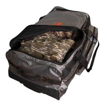 Durable camo hunting bag with spacious interior and gear organization for bowhunting adventures.
