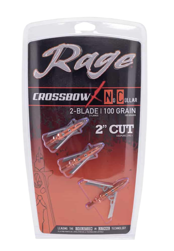2.1. Sharp crossbow broadheads for hunting and target shooting, 2-blade, 100-grain weight.