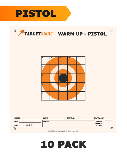 12" by 12" Pistol Practice Targets - 10 Pack