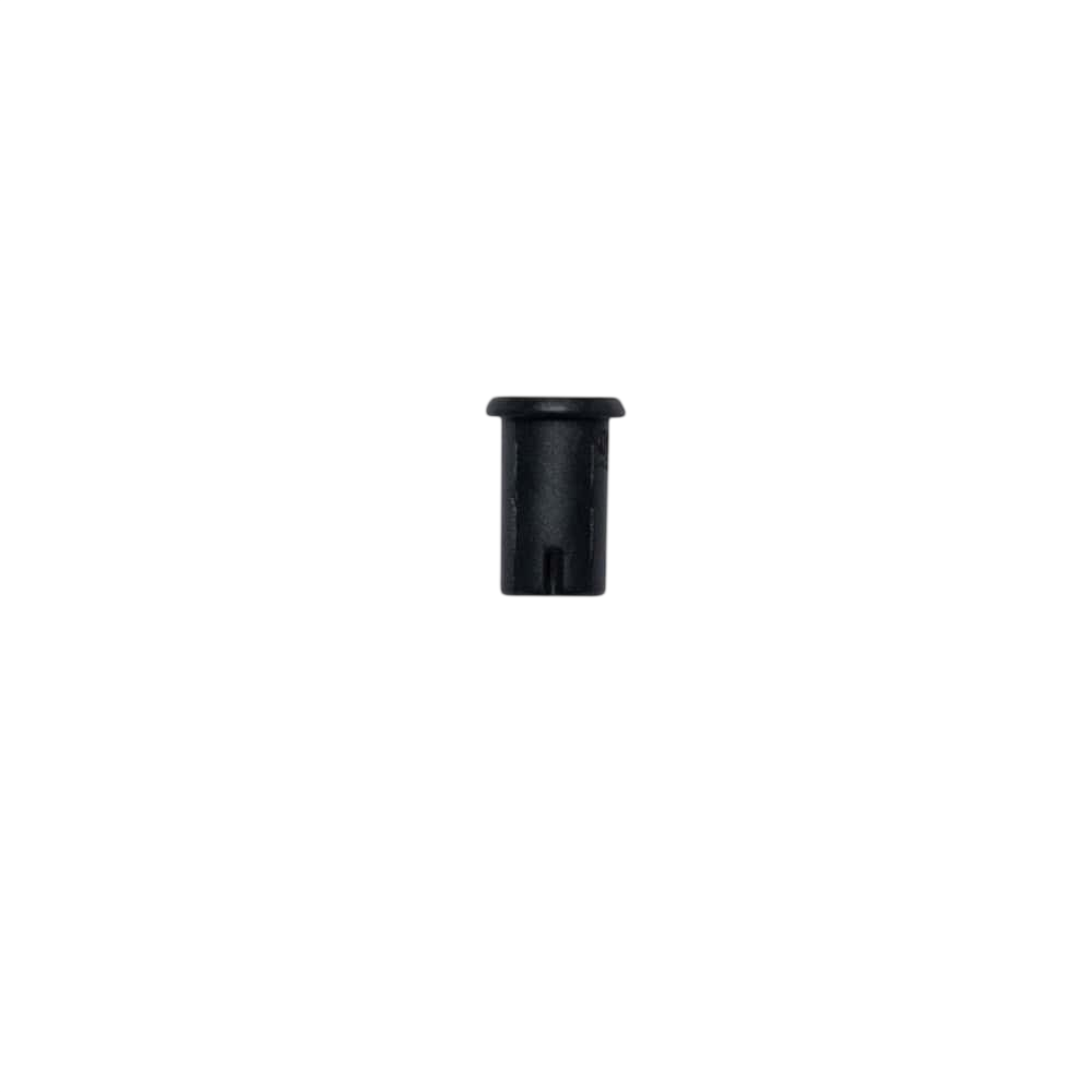 Black rubber bowstring nock insert for archery accessories.