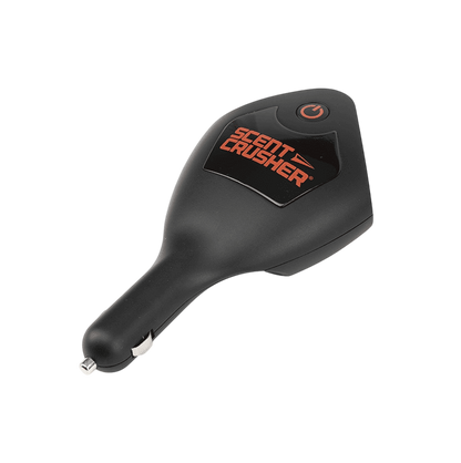 Small handheld scent crusher device for hunting and outdoor activities.