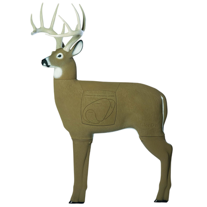 Deer-shaped archery target with removable body parts for practice and training.