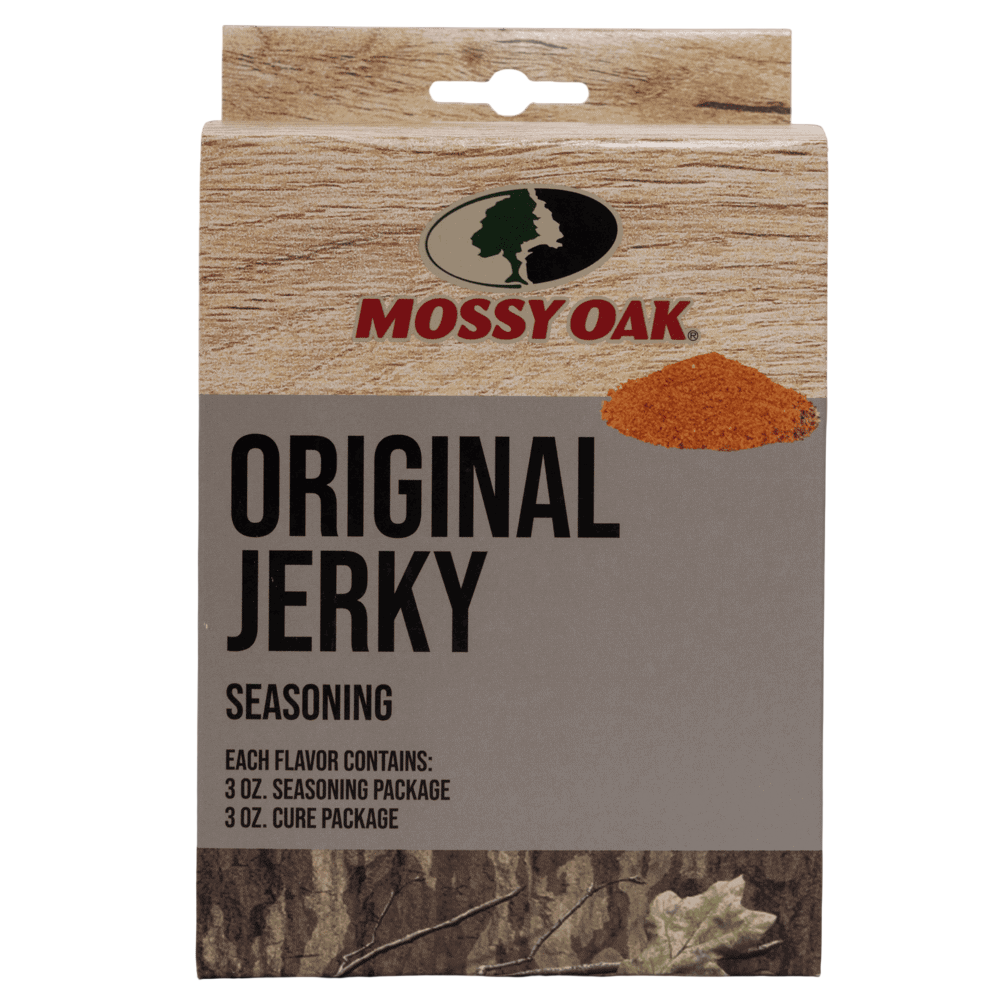 Mossy Oak Original Jerky Seasoning pack for hunting and outdoor cooking.