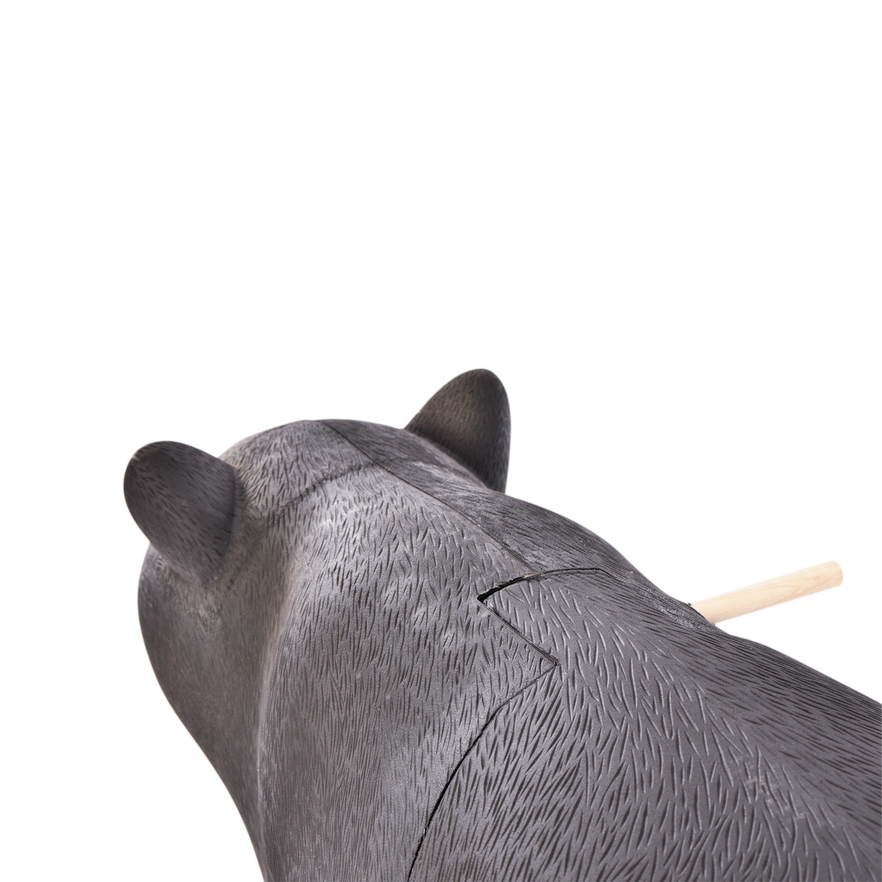 Realistic black boar target with textured fur surface for bowhunting practice.