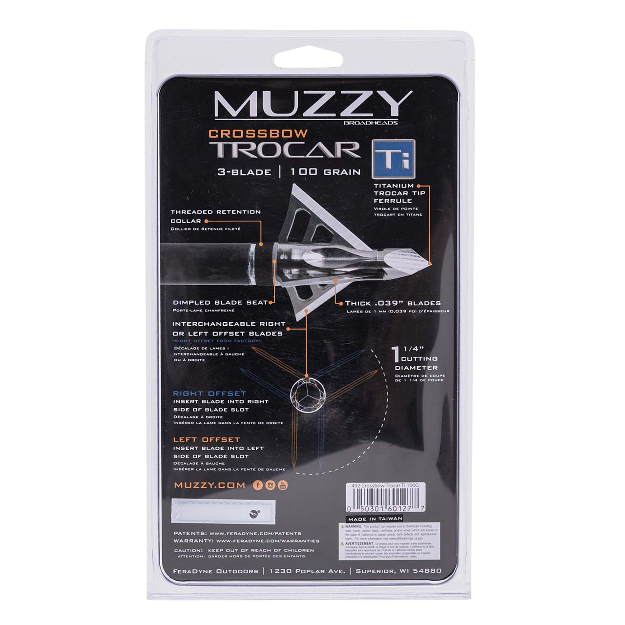 Precision titanium Trocar tip broadhead for hunting and archery.